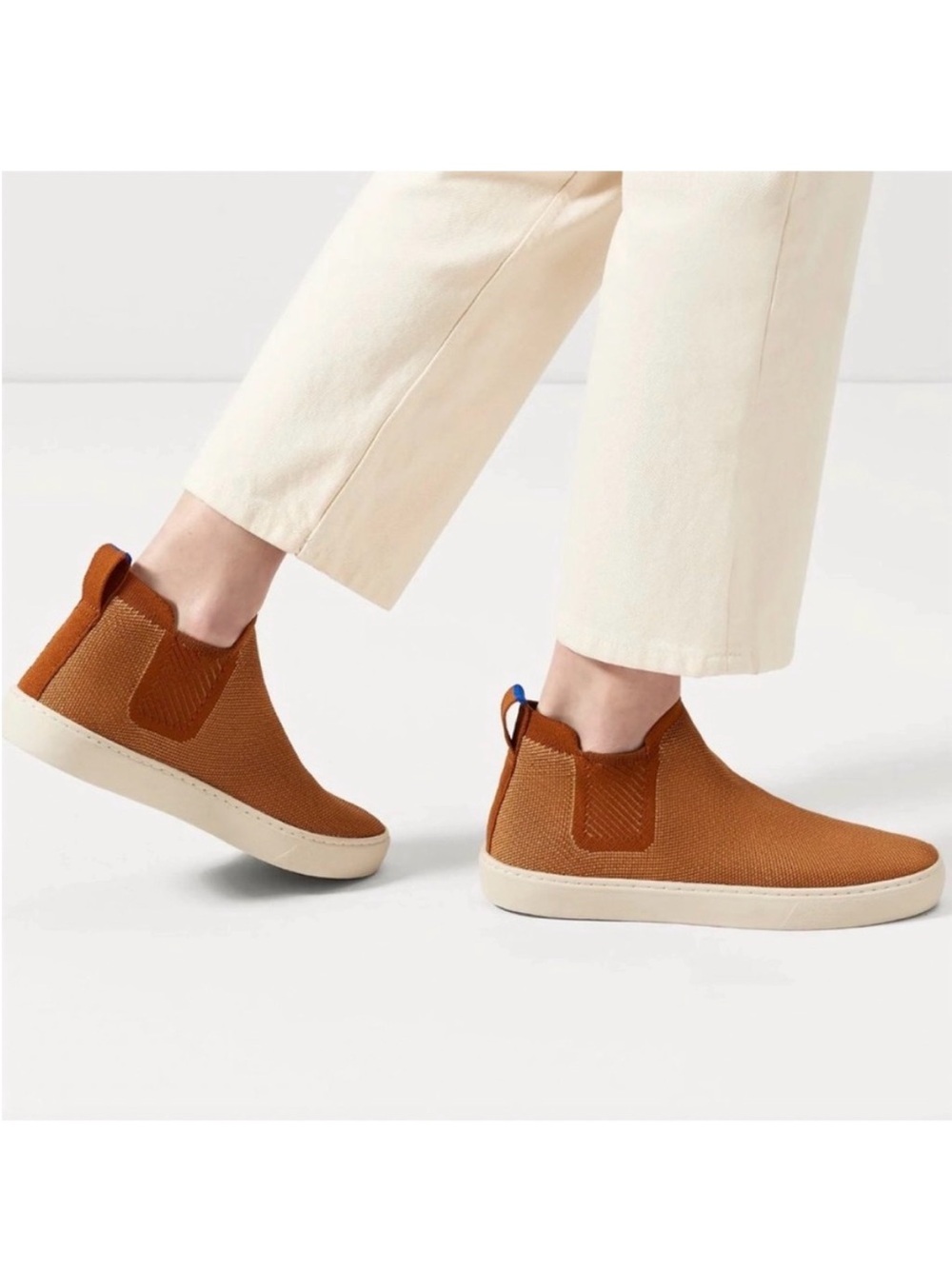 Rothys Chelsea Ankle Boot Fawn Tan Brown Sneaker Womens 9 Machine Washable